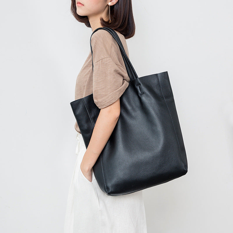 Silver Genuine Leather Large Tote Bags Women's Work Bags