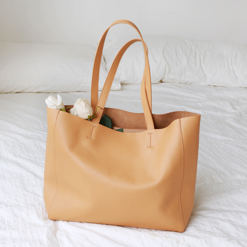 Soft Leather Tote Bag, Brown Leather Purse | Mayko Bags Brown