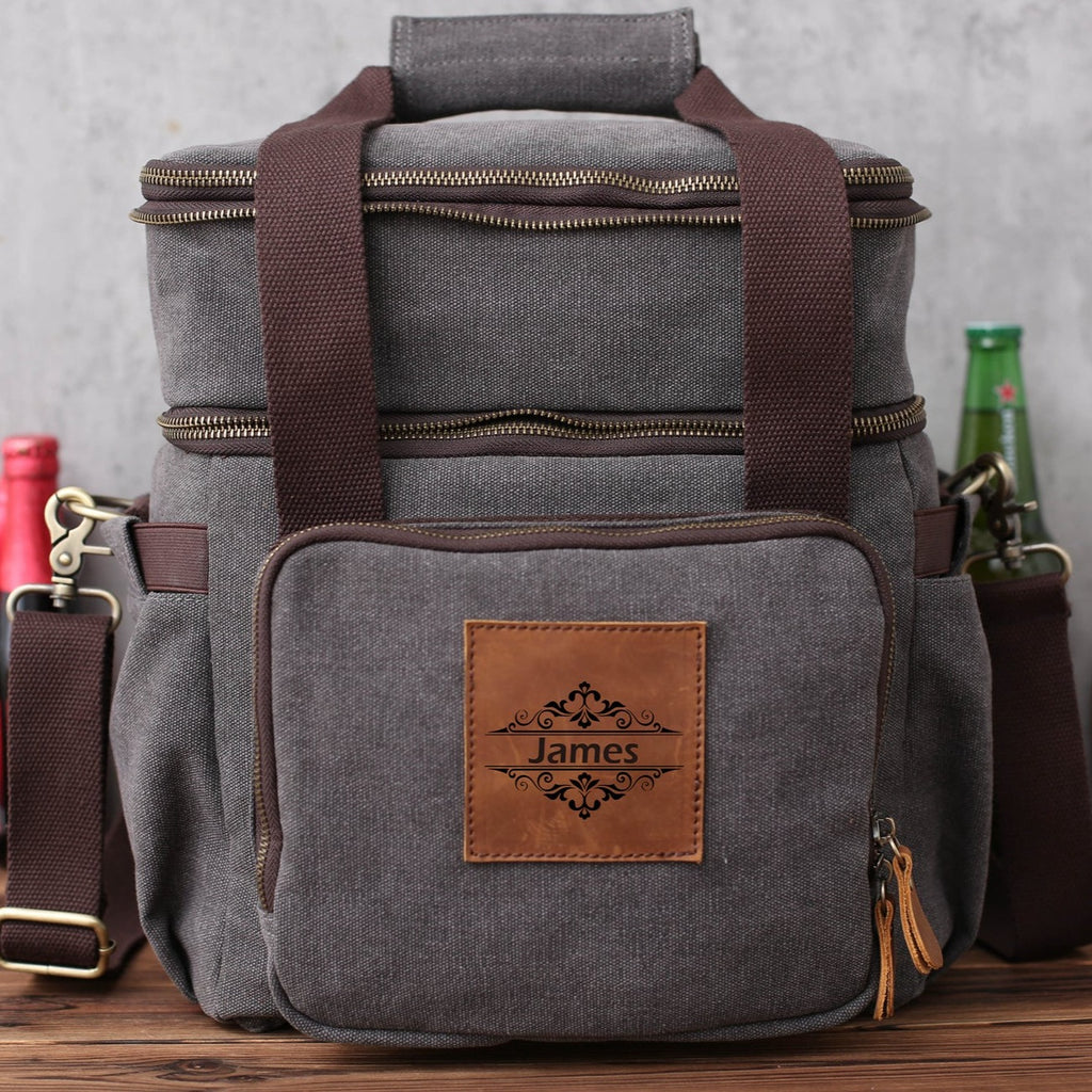 Personalized Double Decker Beer Cooler Bag Groomsmen Cooler Groomsmen Gifts Insulated Lunch Bag