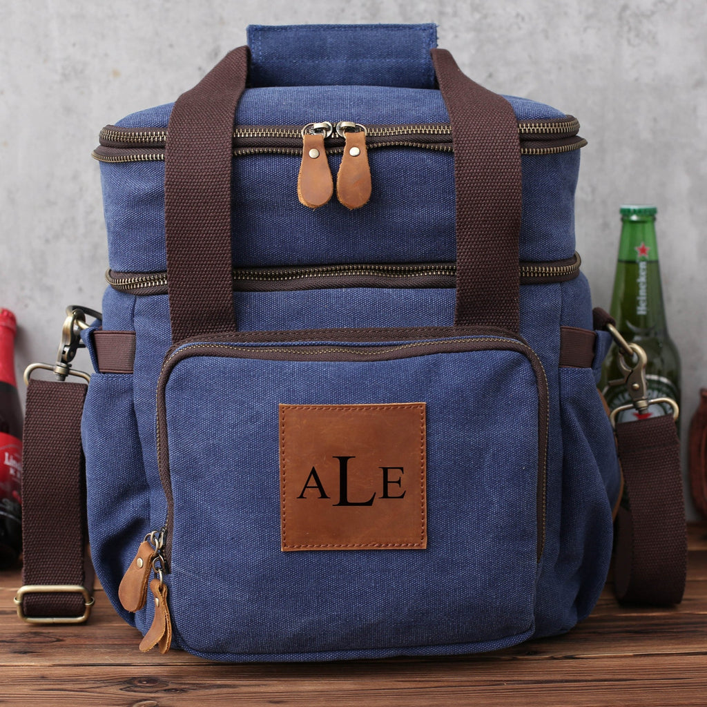 Personalized Beer Cooler Bag, Groomsmen Gift, Monogrammed Insulated Cooler Bag, Custom Gift for Men