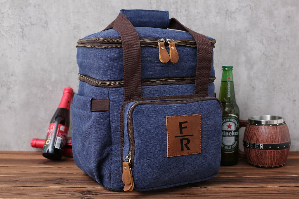 Personalized Double Decker Beer Cooler Bag Groomsmen Cooler Groomsmen Gifts Insulated Lunch Bag
