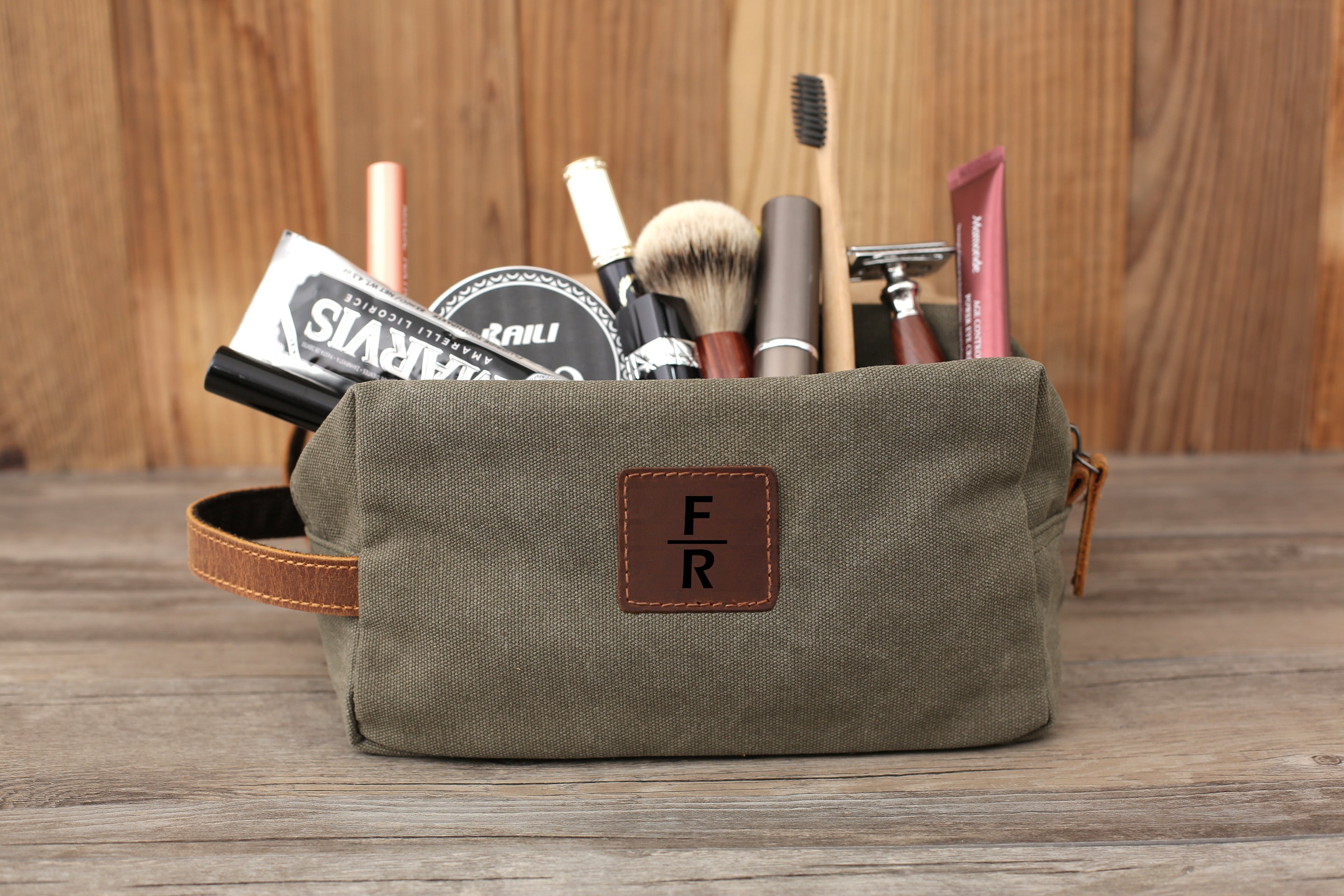 Personalized Groomsmen Toiletry Bag, Canvas Wash Bag