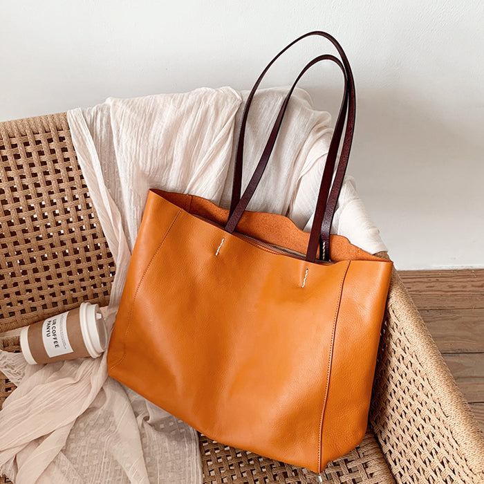 Personalized Genuine Leather Tote Bag