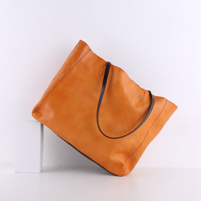 Tote Bag Long Natural Leather