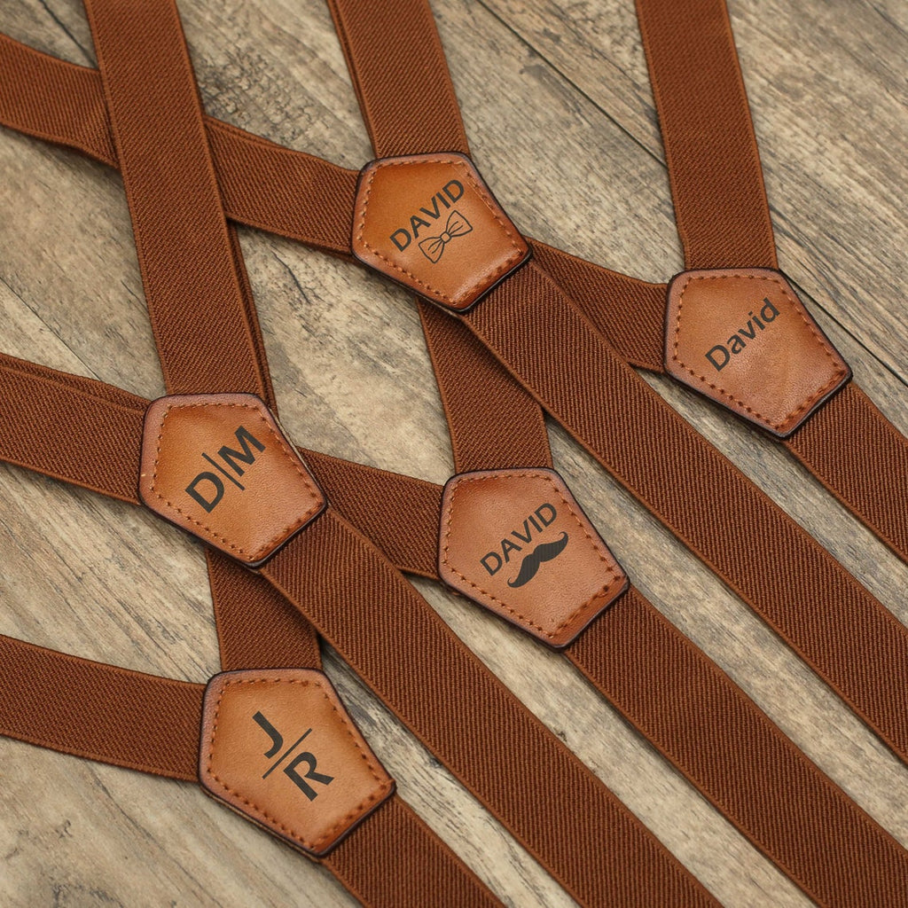 Personalized Groomsmen Gifts Party Suspenders Wedding Suspenders Men's Leather Suspenders
