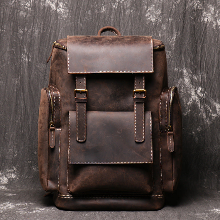 Personalized Large Leather Backpack, Travel Rucksack, Weekend Bag For Men &  Women, Best Gift for Men