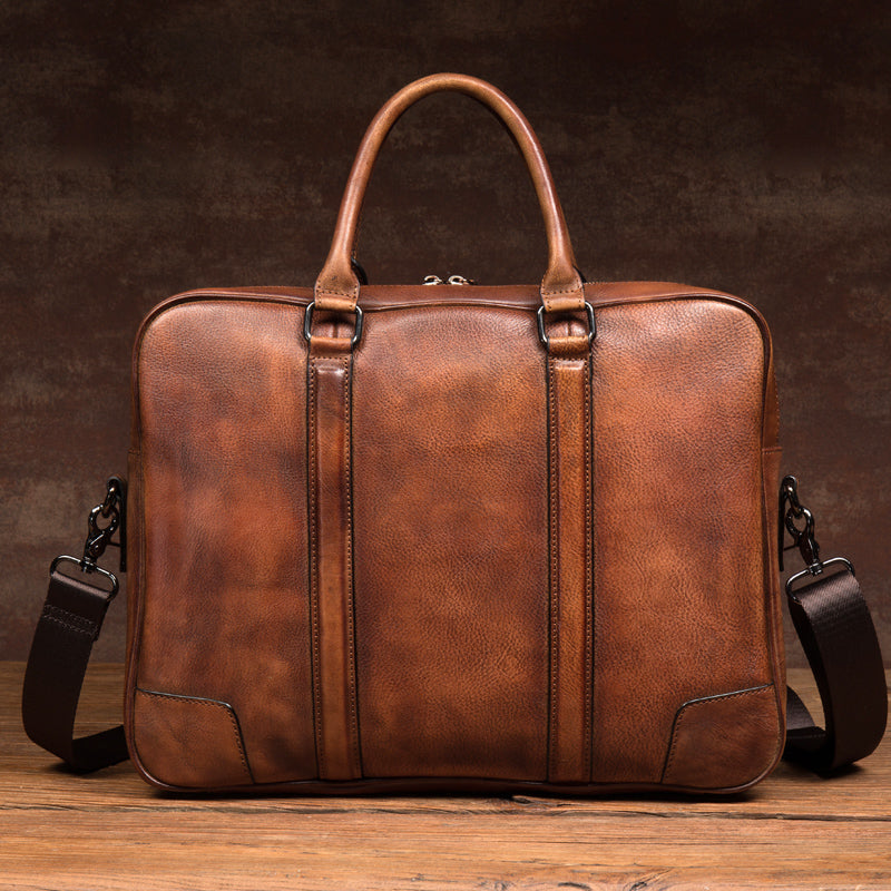 Mens leather laptop bag personalised hot sale