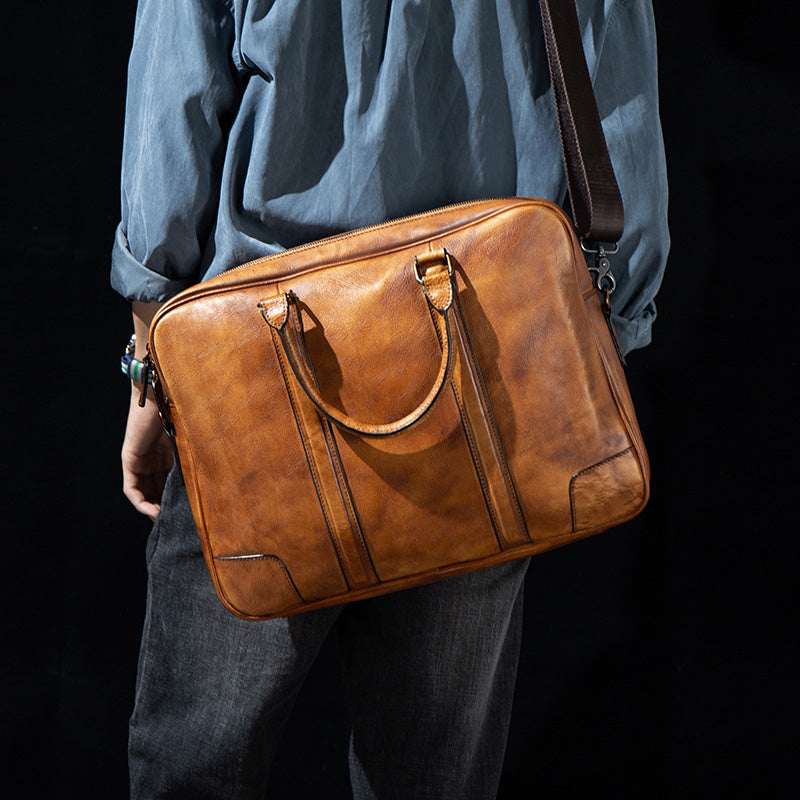 Genuine Leather Attache Briefcase for Men's Office Handbag Doctor Brie –  LINDSEY STREET