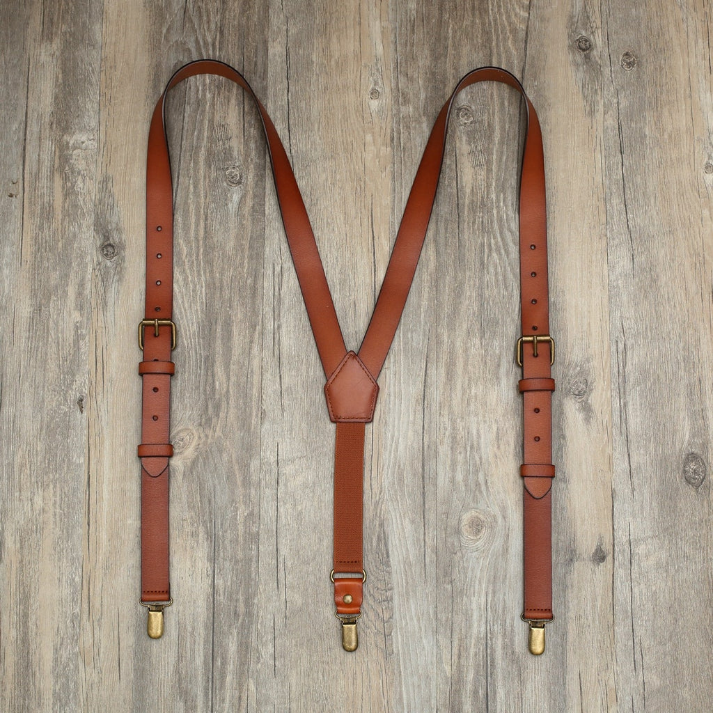 Personalized Leather Suspenders Wedding Suspenders Groomsmen Suspenders T0194