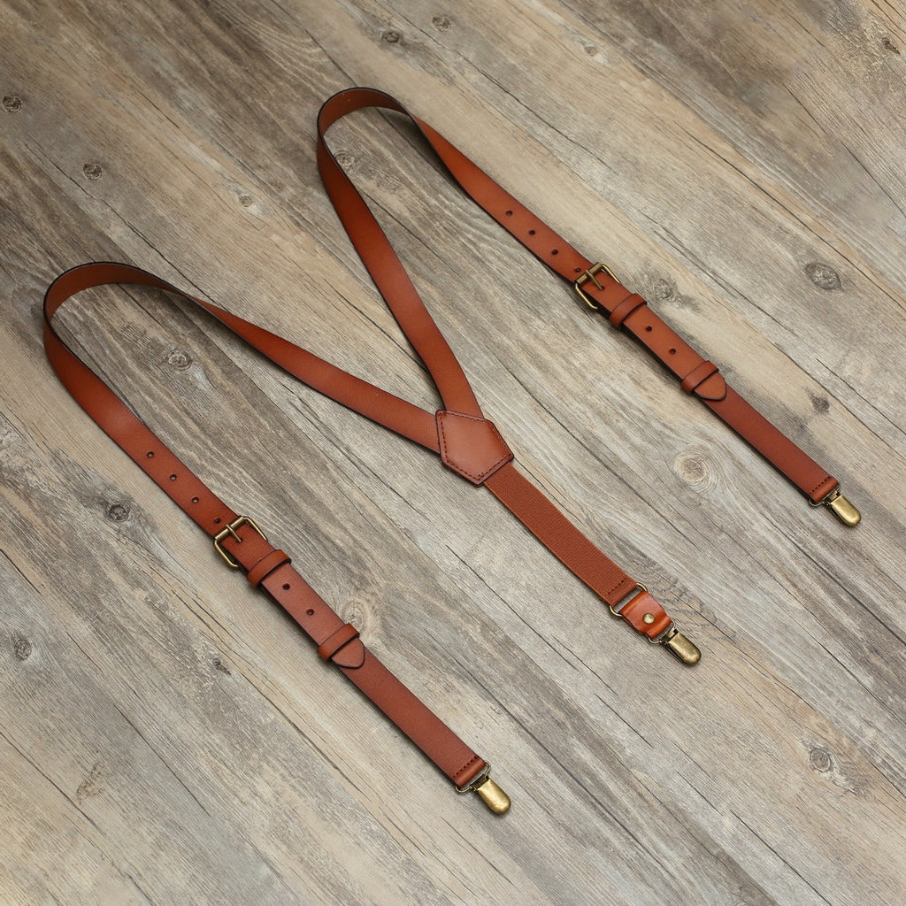 Personalized Leather Suspenders Wedding Suspenders Groomsmen Suspenders T0194