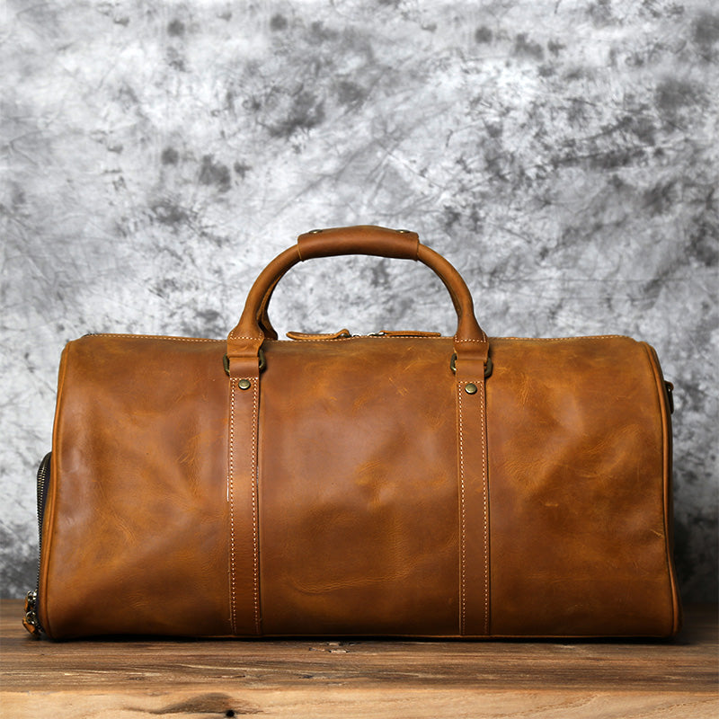 Full Grain Leather Duffle Bag, Large Travel Bag, Mens Leather Weekend Bag,  Personalized Outdoor Bag, Holdall Bag