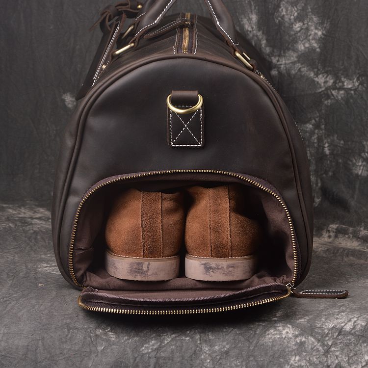 Monogrammed Shoe Compartment Leather Duffle Bagleather 