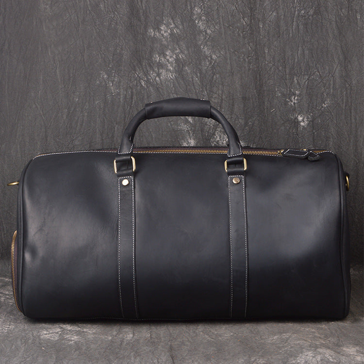 Black Duffel Bag, Holdall Bag, Leather Gym Bag