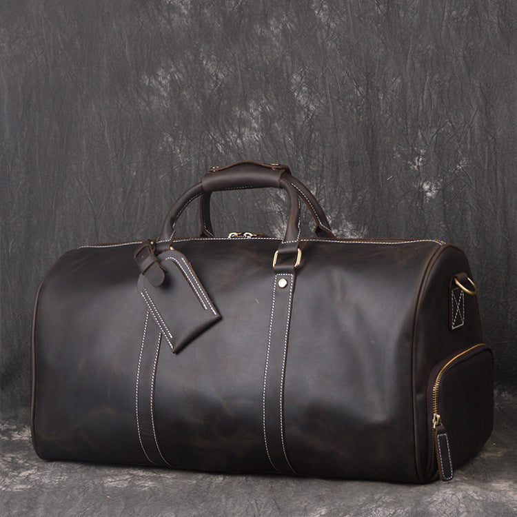 Personalised leather sales weekend bag mens