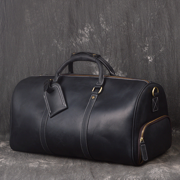Personalized leather duffel bag with shoe compartment handmade leather weekender bag leather overnight bag Holdall