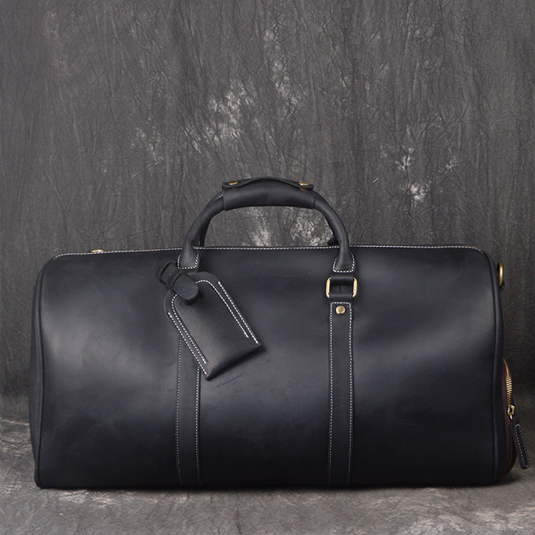 Black Duffel Bag, Holdall Bag, Leather Gym Bag