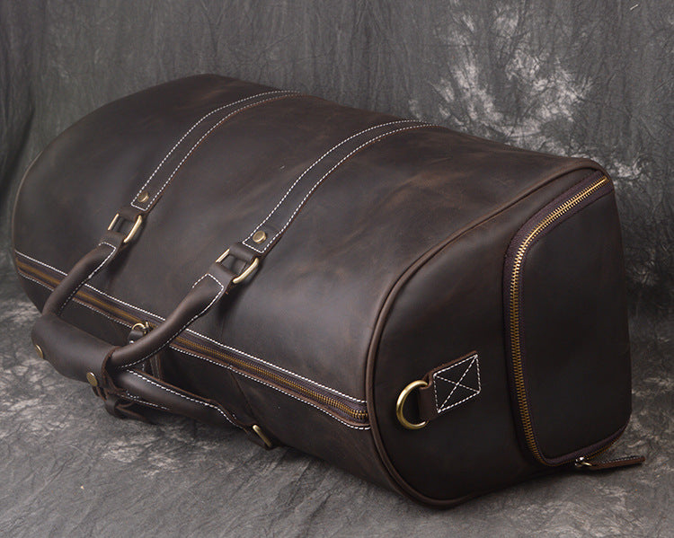 Personalized Mens Travel Bagblack Leather Weekender 