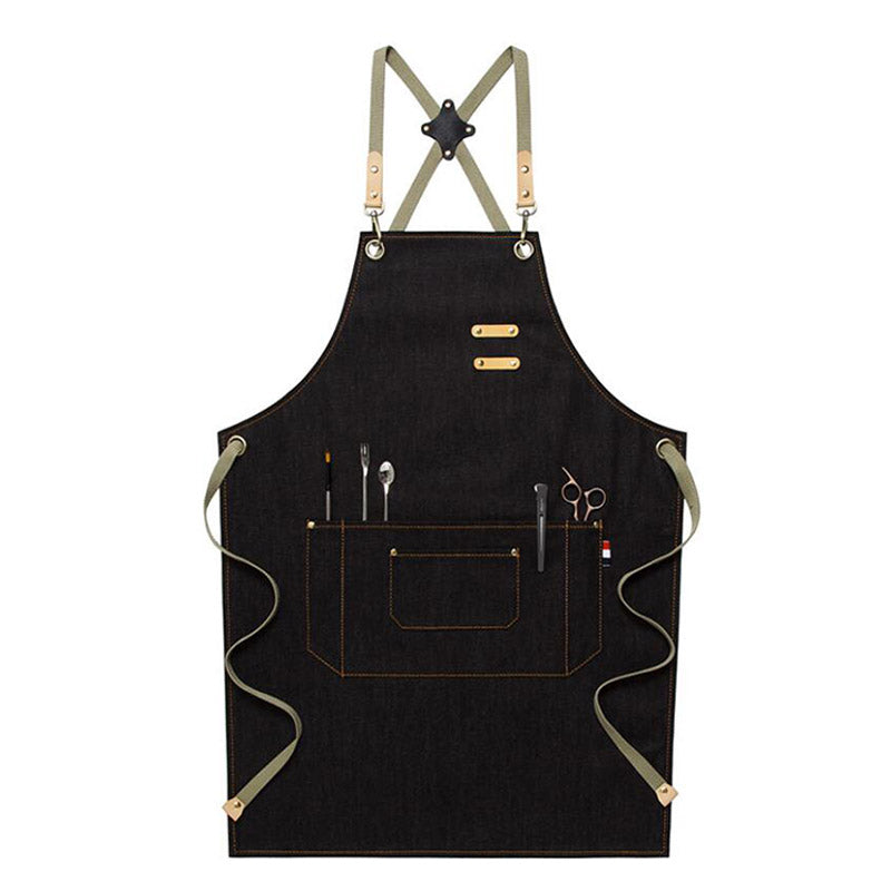 Personalized Chef Apron Custom Logo Denim Apron Workshop Aprons Server Apron Studio Aprons M79-16B - LISABAG