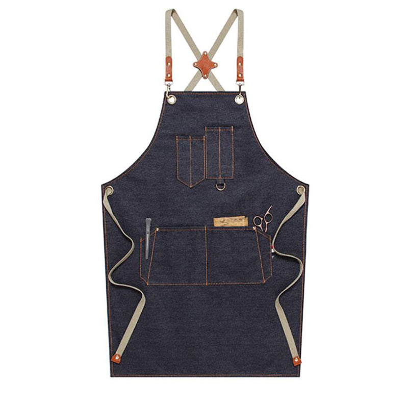 Personalized Denim Apron Restaurant Aprons Shop Apron Server Apron Studio Apron Long Work Apron M67-19 - LISABAG