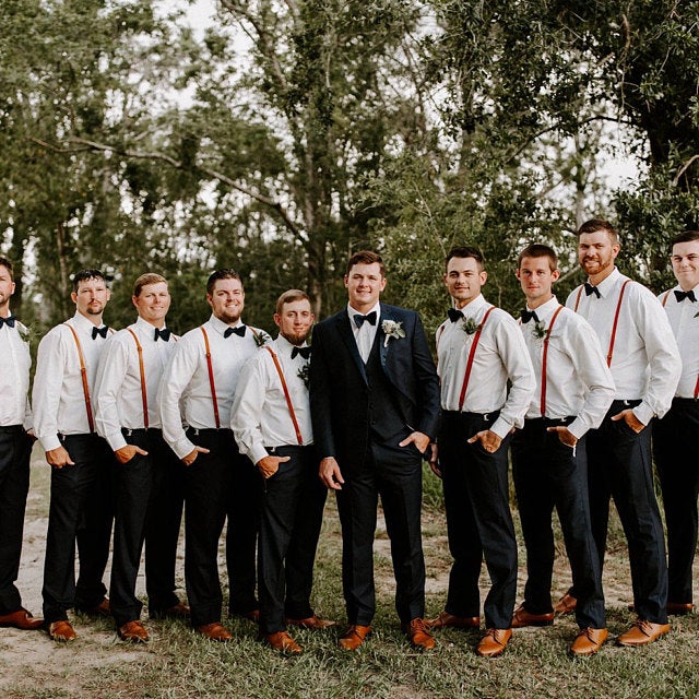 Groomsmen attire with suspenders hotsell