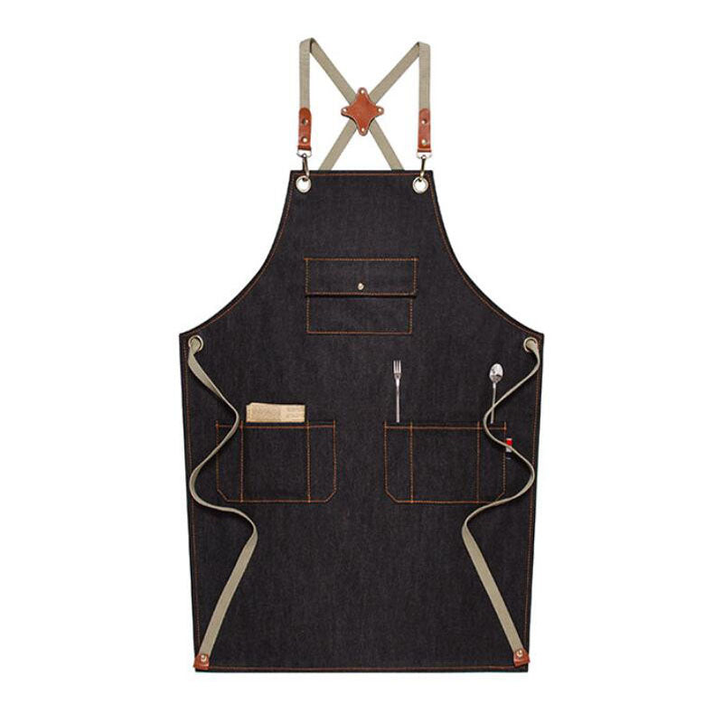 Personalized Work Apron Denim Apron Custom Logo Apron Chef Apron Florist Apron Cross Back Apron M67D1 - LISABAG