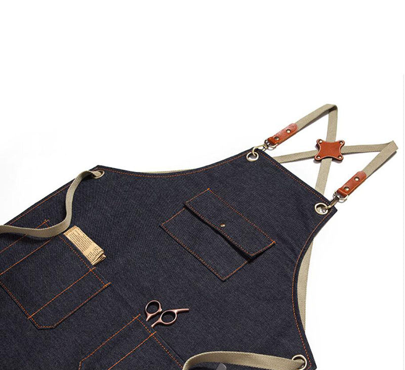 Personalized Work Apron Denim Apron Custom Logo Apron Chef Apron Florist Apron Cross Back Apron M67D1 - LISABAG