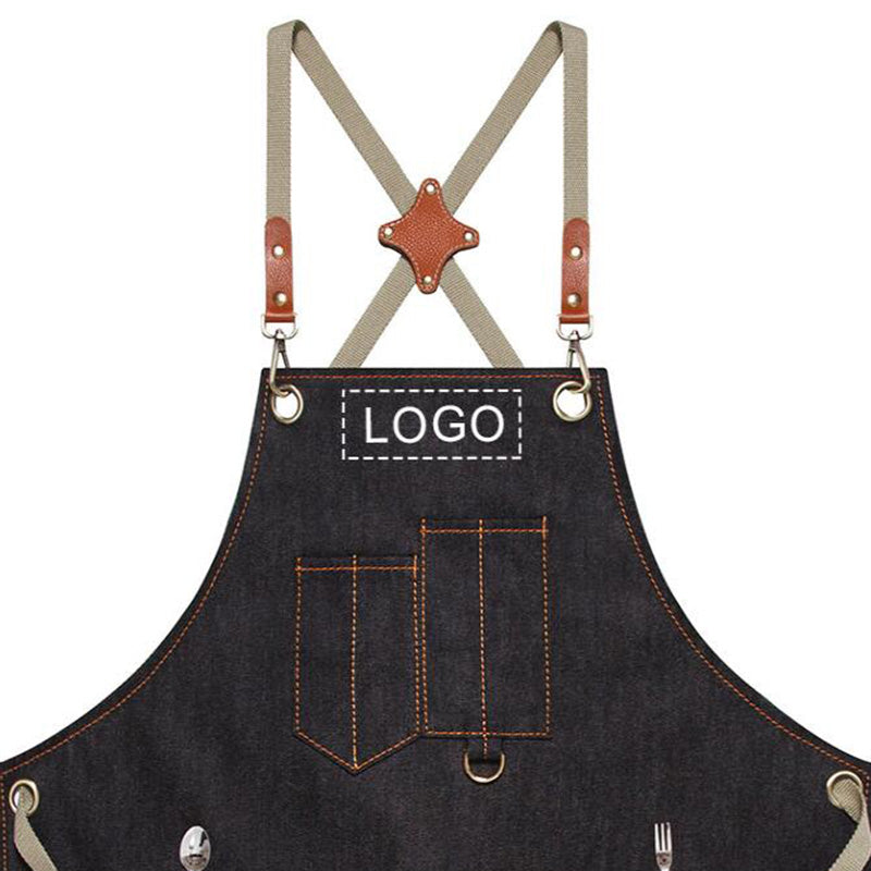 Personalized Work Apron Denim Apron Custom Logo Apron Chef Apron Florist Apron Cross Back Apron M67D1 - LISABAG