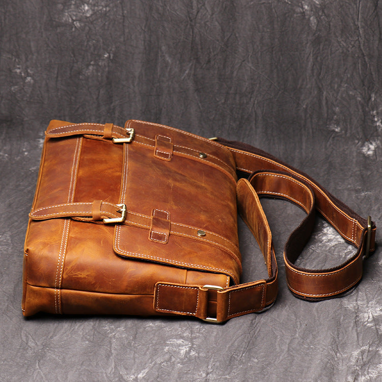 Personalized Leather Satchel Bag for Men Leather Messenger Bag
