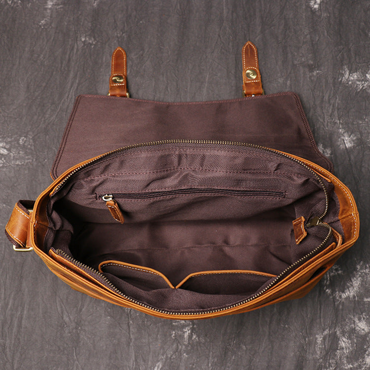 Mens leather hot sale satchel bag