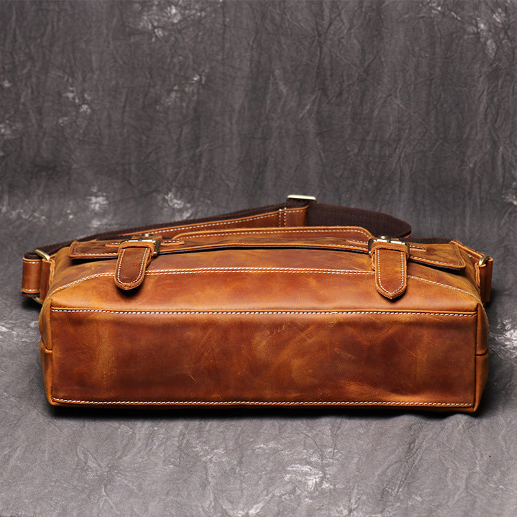 Personalized Leather Satchel Bag for Men, Leather Messenger Bag, Crossbody Bag, New Job Gift, Graduation Gift