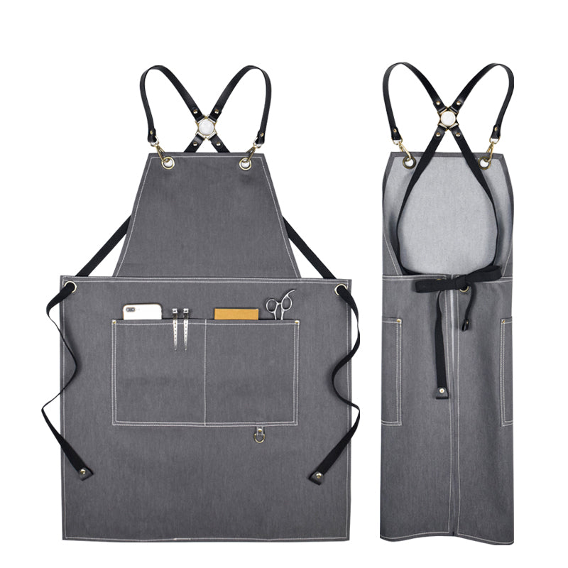 Stylish Denim Apron Personalized Work Apron Studio Apron Workshop Apron Painter Apron Server Apron GPG913 - LISABAG