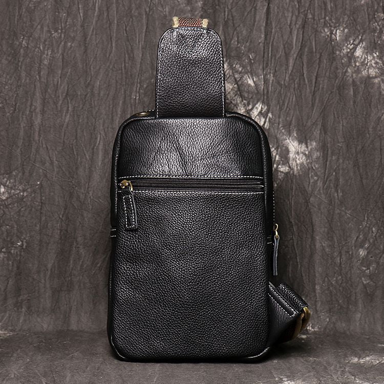 Genuine Black Leather Sling Bag