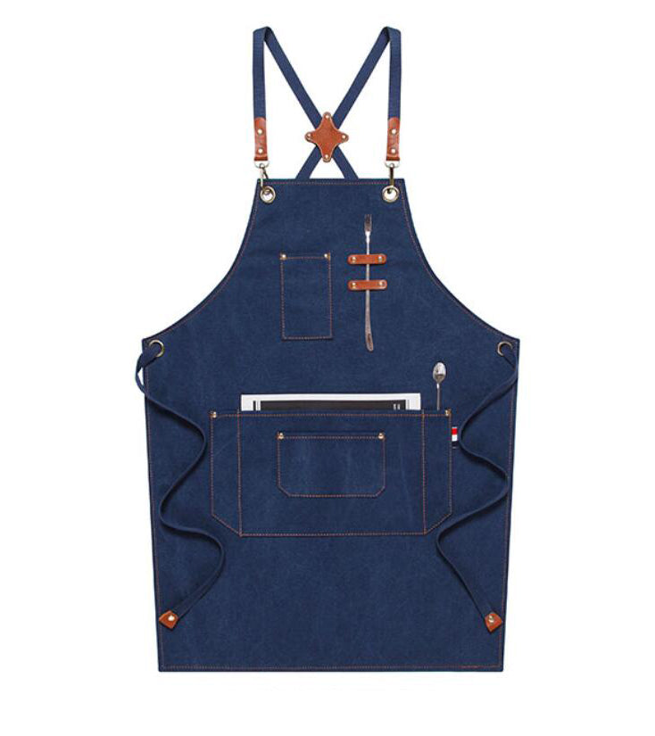 Waterproof Canvas Apron Custom Logo Restaurant Apron Server Aprons Work Apron Shop Apron M79-17B - LISABAG