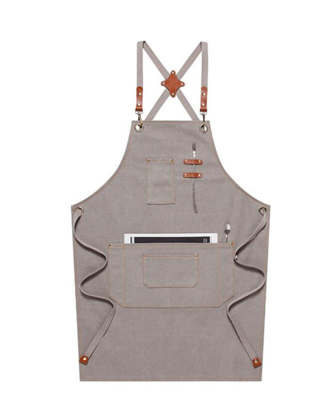 Waterproof Canvas Apron Custom Logo Restaurant Apron Server Aprons Work Apron Shop Apron M79-17B - LISABAG