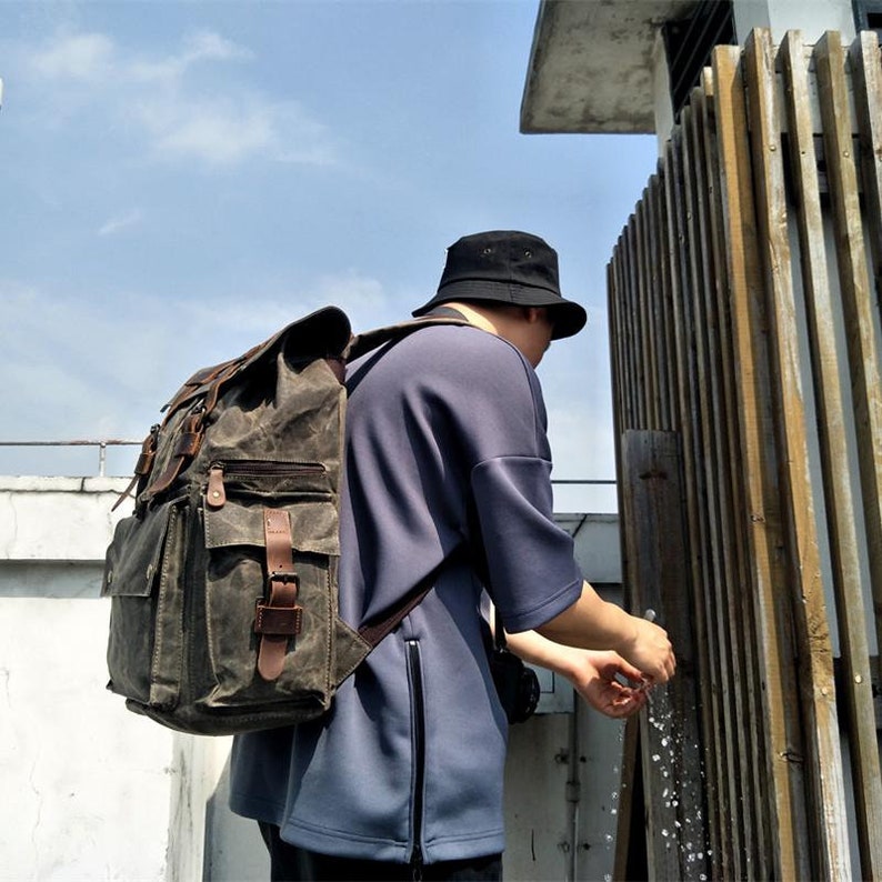 bushcraft waxed canvas backpack