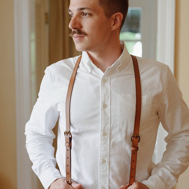 Personalized Groomsmen Suspenders Wedding Leather Suspenders Men's Suspenders