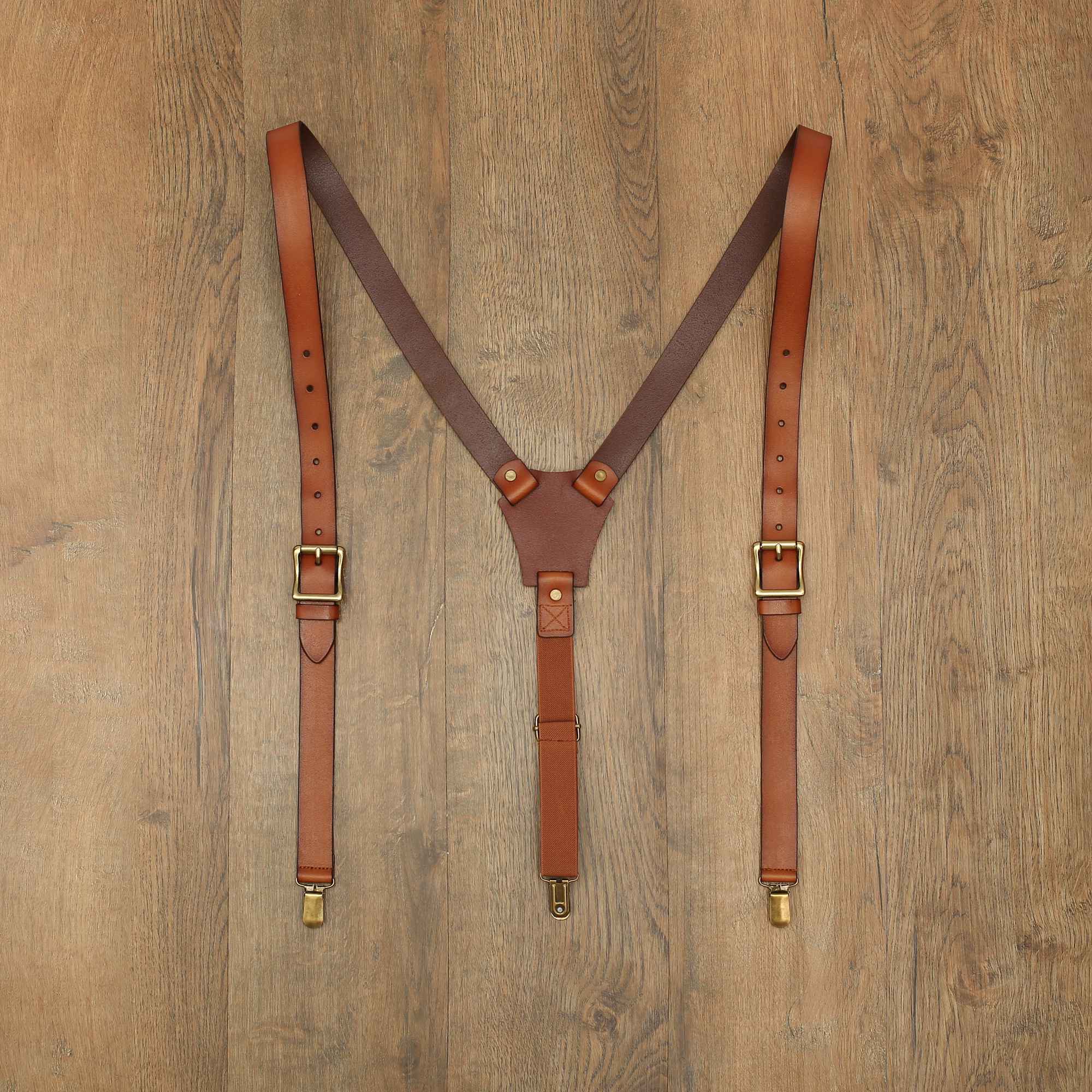Leather suspenders top for men