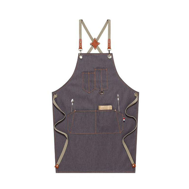 Work Apron Custom Denim Apron Personalized Gardener Apron Crafter Apron Crossback Chef Apron M67C1 - LISABAG