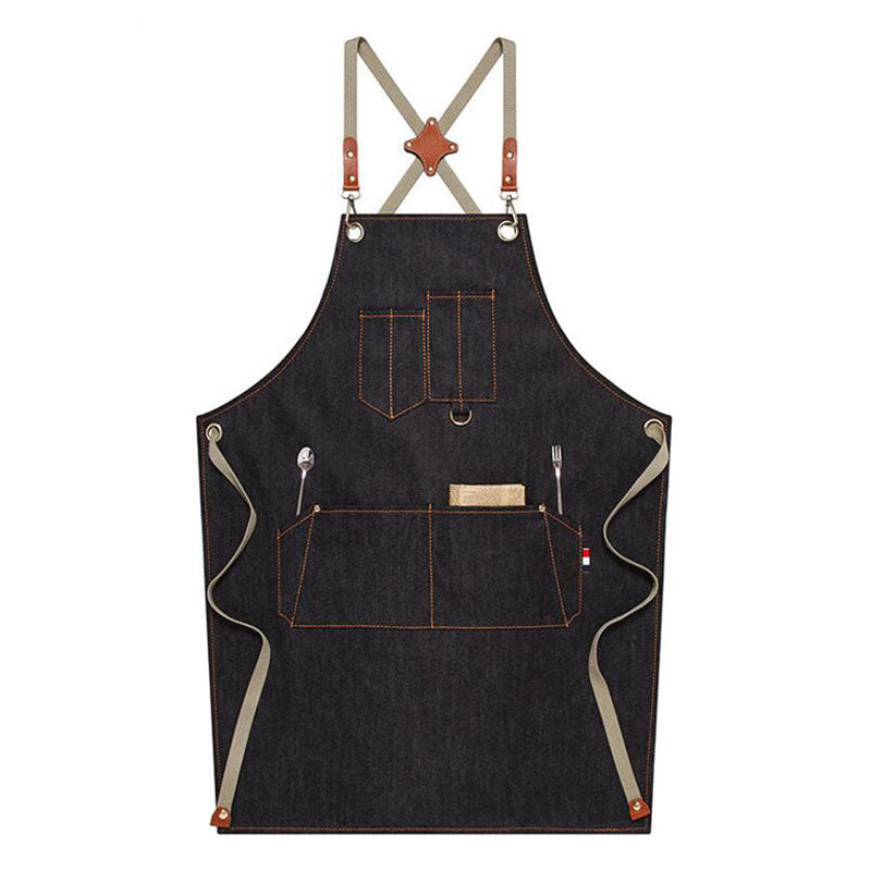 Work Apron Custom Denim Apron Personalized Gardener Apron Crafter Apron Crossback Chef Apron M67C1 - LISABAG