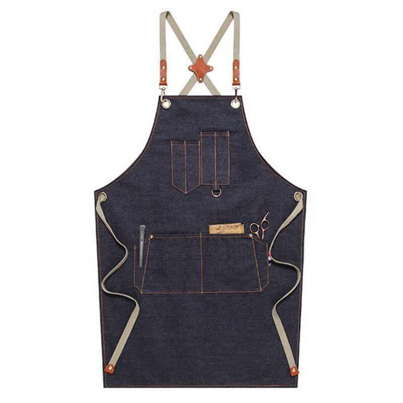 Work Apron Custom Denim Apron Personalized Gardener Apron Crafter Apron Crossback Chef Apron M67C1 - LISABAG