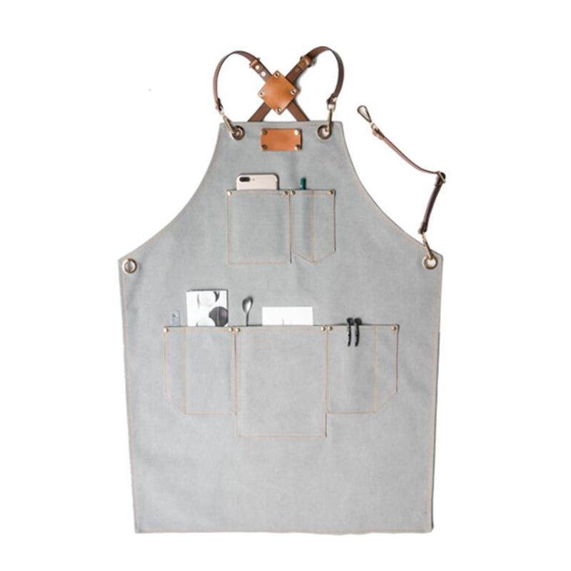 Work Apron Handmade Canvas Apron Shop Apron Stylish Restaurant Apron Server Apron Three Sizes Apron GPG924-X - LISABAG