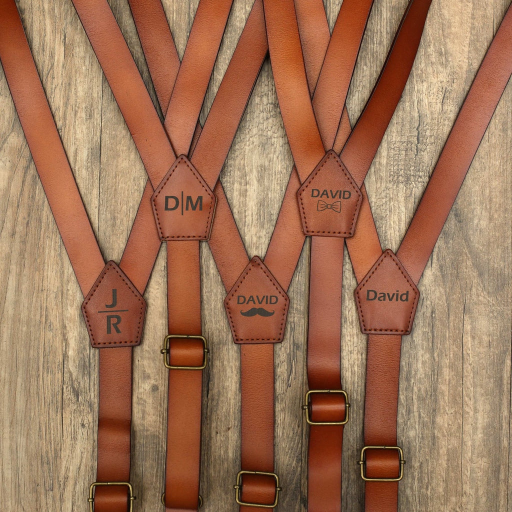 Personalized Groomsmen Suspenders Wedding Suspenders Handmade Leather Suspenders